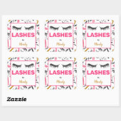 Glitzer Lashes Makeup Artist Wasserfarbe Quadratischer Aufkleber (Blatt)