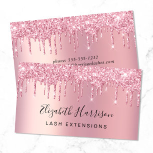 Glitzer Lashes Pink Visitenkarte