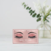 Glitzer Lashes und Brows Beauty Makeup Visitenkarte (Stehend Vorderseite)