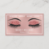 Glitzer Lashes und Brows Beauty Makeup Visitenkarte (Vorderseite)