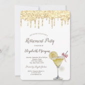 Glitzer lässt Cocktail Lemon-Rente fallen Einladung (Vorderseite)