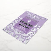 Glitzer Lavender Silver Sikh Anand Karaj Wedding Folieneinladung (Gedreht)
