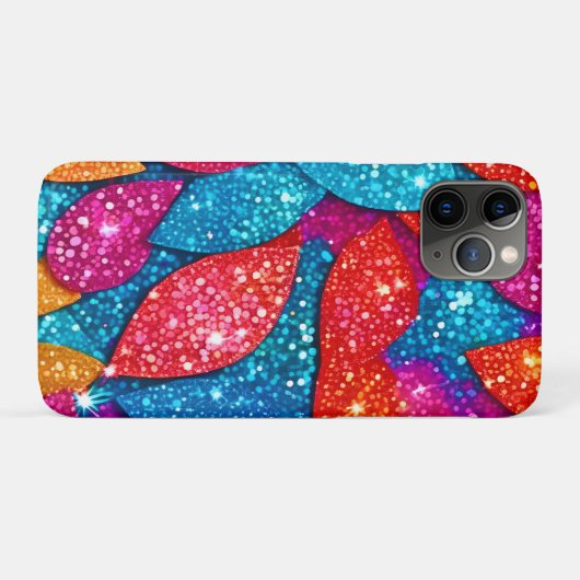 Glitzer-Leaf-Muster Case-Mate iPhone Hülle (Rückseite (Horizontal))