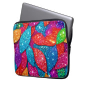 Glitzer-Leaf-Muster Laptopschutzhülle (Vorderseite Links)