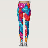 Glitzer-Leaf-Muster Leggings (Vorderseite)