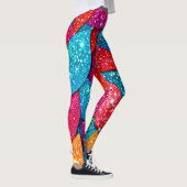 Glitzer-Leaf-Muster Leggings (Rechts)