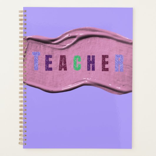 Glitzer-Lehrer Farbige Buchstaben Planer (Vorderseite)
