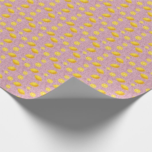 Glitzer Lemons Geschenkpapier (Ecke)