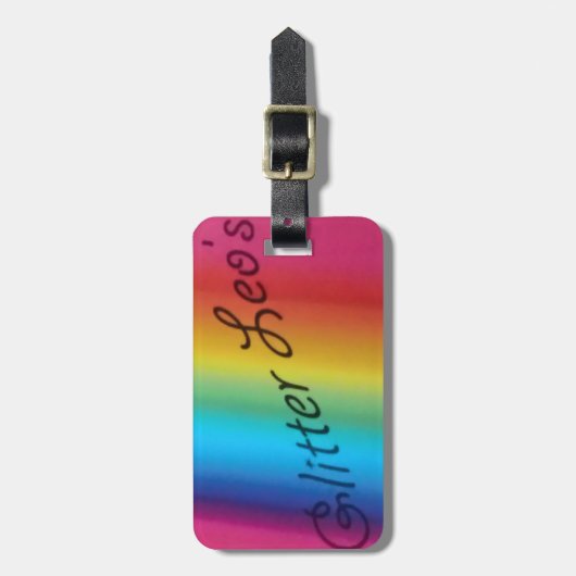 Glitzer Leo Gepäckanhänger (Vorderseite vertikal)