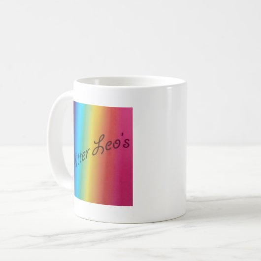 Glitzer Leo Kaffeetasse (Vorderseite Links)