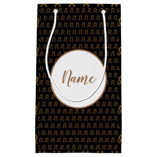 Glitzer Leo Signatur Astrologie Personalisiert Kleine Geschenktüte (Vorderseite)