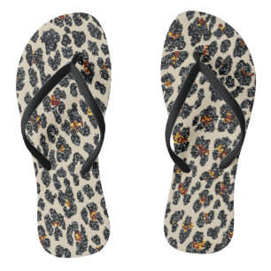 Glitzer Leopard Badesandalen