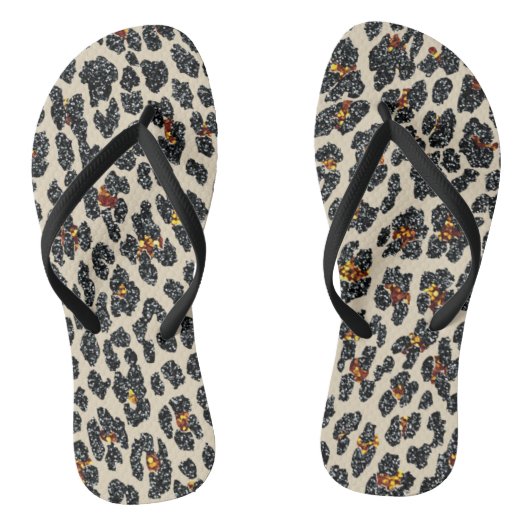 Glitzer Leopard Badesandalen (Fußbett)
