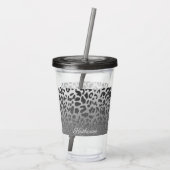 Glitzer-Leopard-Druck Acryltrinkbecher (Rückseite)