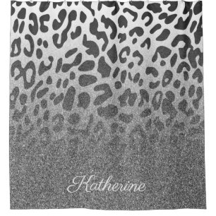 Glitzer-Leopard-Druck Duschvorhang