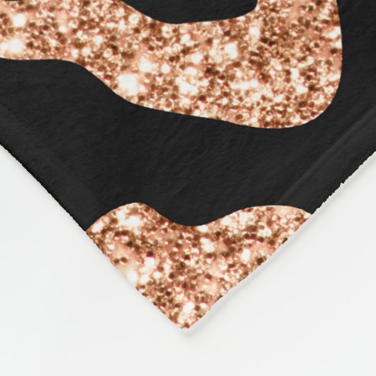 Glitzer-Leopard-Druck Fleecedecke (Ecke)