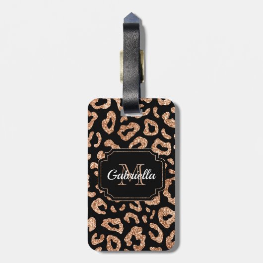 Glitzer-Leopard-Druck Gepäckanhänger (Rückseite vertikal)