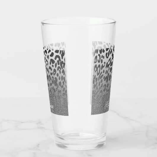 Glitzer-Leopard-Druck Glas (Rechts)