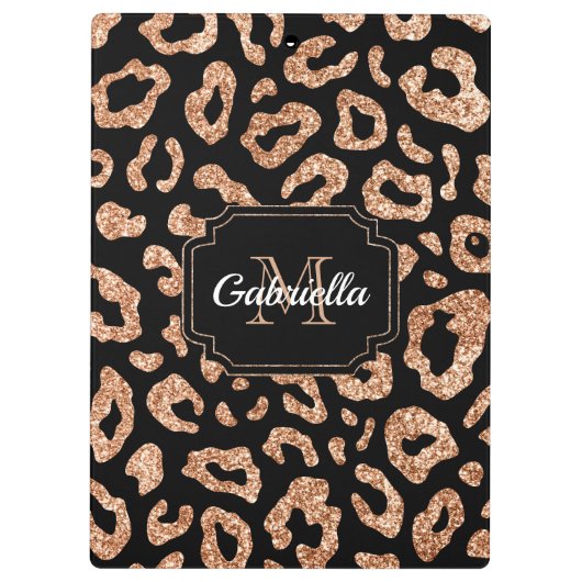Glitzer-Leopard-Druck Klemmbrett (Rückseite)