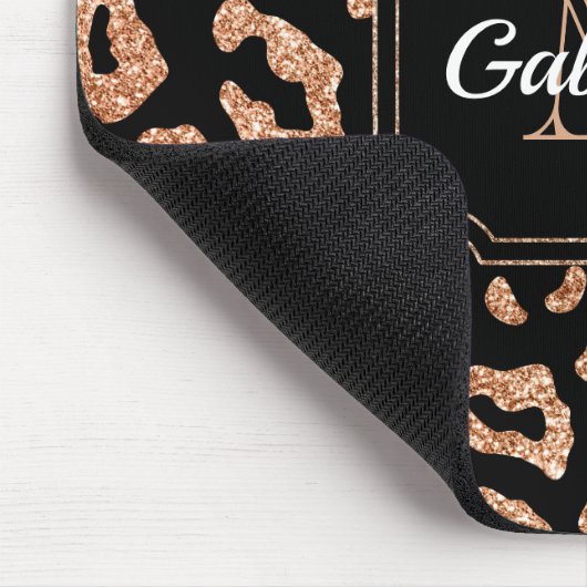 Glitzer-Leopard-Druck Mousepad (Ecke)