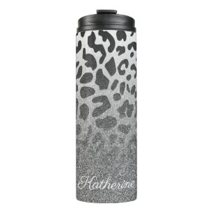Glitzer-Leopard-Druck Thermosbecher