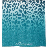 Glitzer Leopard Duschvorhang (Vorderseite)