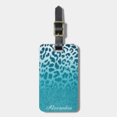 Glitzer Leopard Gepäckanhänger (Vorderseite vertikal)