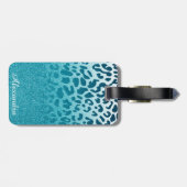 Glitzer Leopard Gepäckanhänger (Rückseite horizontal)