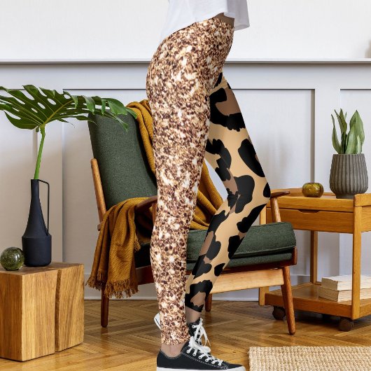 Glitzer Leopard Glitzern Muster Spot Wildkatze Leggings