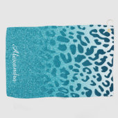 Glitzer Leopard Golfhandtuch (Horizontal)