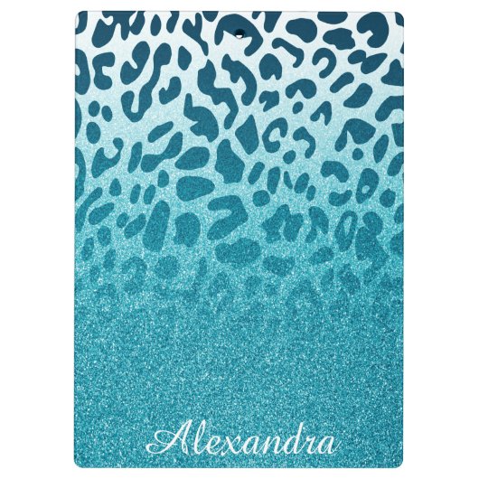 Glitzer Leopard Klemmbrett (Rückseite)