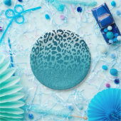 Glitzer Leopard Pappteller (Party)