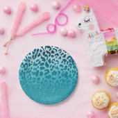 Glitzer Leopard Pappteller (Party)