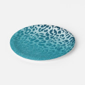 Glitzer Leopard Pappteller (Schrägansicht)