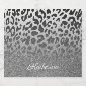 Glitzer Leopard Print Alkoholflaschenetikett (Einzelnes Label)