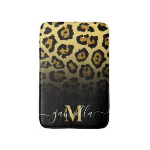 Glitzer Leopard Print Badematte