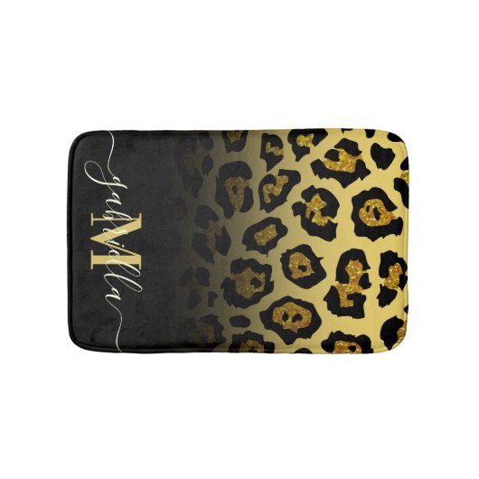 Glitzer Leopard Print Badematte (Vorderseite)