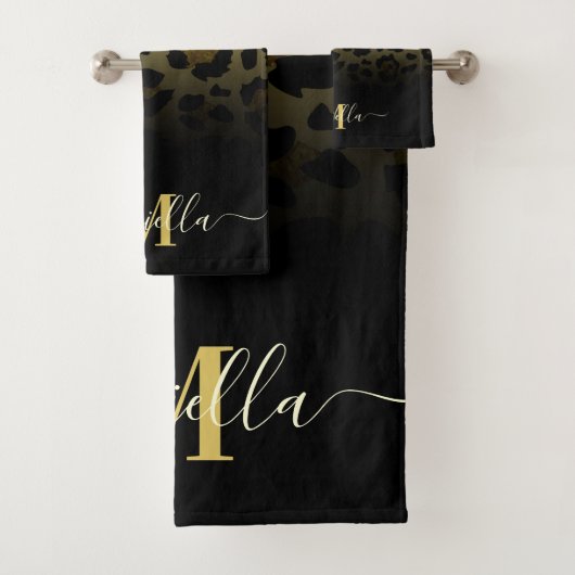 Glitzer Leopard Print Badhandtuch Set (Insitu)