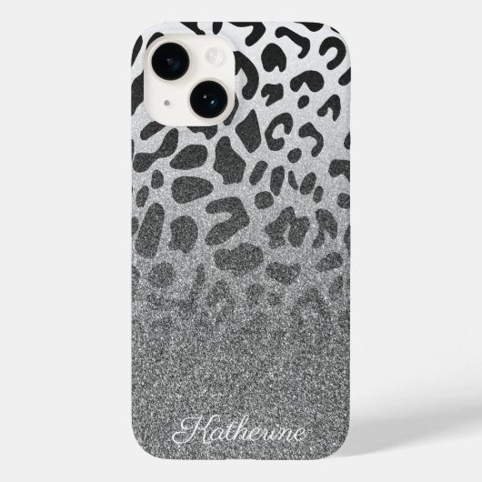 Glitzer Leopard Print Case-Mate iPhone Hülle (Rückseite)