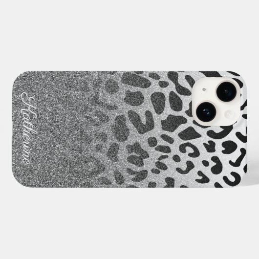 Glitzer Leopard Print Case-Mate iPhone Hülle (Rückseite (Horizontal))