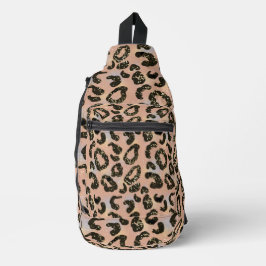 Glitzer Leopard Print Crossbody Sling Bag