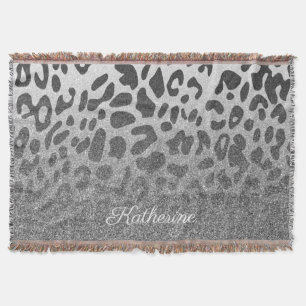 Glitzer Leopard Print Decke
