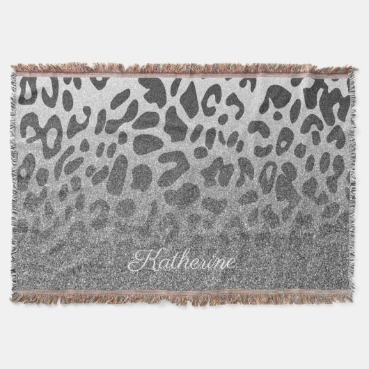 Glitzer Leopard Print Decke (Vorderseite)