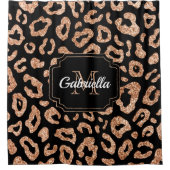 Glitzer Leopard Print Duschvorhang (Vorderseite)