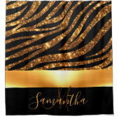 Glitzer Leopard Print Duschvorhang (Vorderseite)