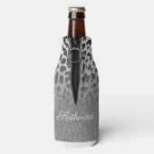 Glitzer Leopard Print Flaschenkühler (Flasche Rückseite)