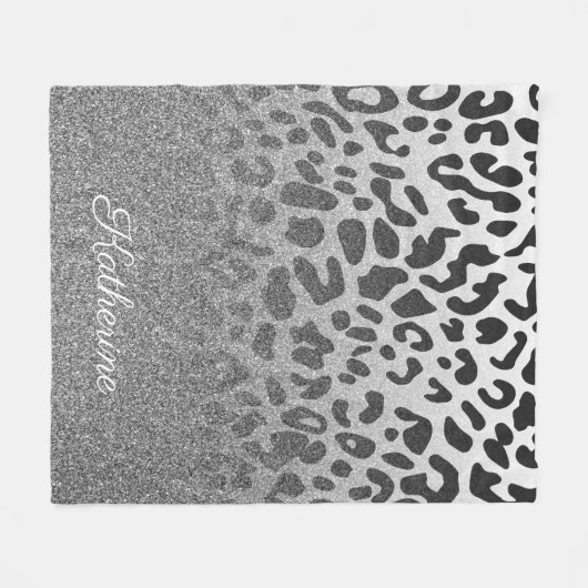 Glitzer Leopard Print Fleecedecke (Vorderseite (Horizontal))