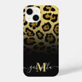 Glitzer Leopard Print iPhone Hülle (Rückseite)
