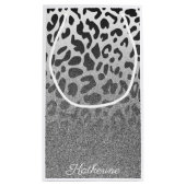 Glitzer Leopard Print Kleine Geschenktüte (Rückseite)