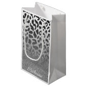 Glitzer Leopard Print Kleine Geschenktüte (Vorderseite Schrägansicht)